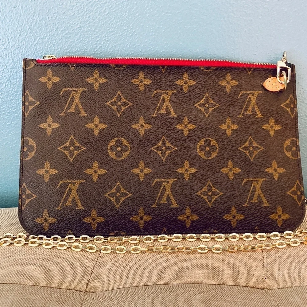 LOUIS VUITTON MONOGRAM NEVERFULL CLUTCH POUCH AUTHENTICATION * EXCELLENT